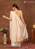 Cream Color Floral EmbroideRed Tussar Saree - Taashi