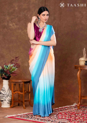 Multicolour Contemporary Woven Crepe Saree