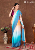 Ombre Blended Colors Crepe Saree - Taashi