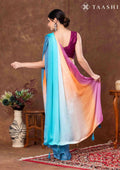 Ombre Blended Colors Crepe Saree - Taashi