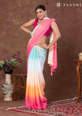 Ombre Blended Colors Crepe Saree - Taashi