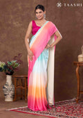 Ombre Blended Colors Crepe Saree - Taashi