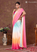 Ombre Blended Colors Crepe Saree - Taashi