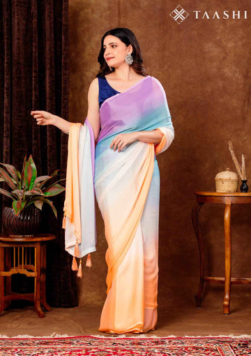 Multicolour Contemporary Woven Crepe Saree