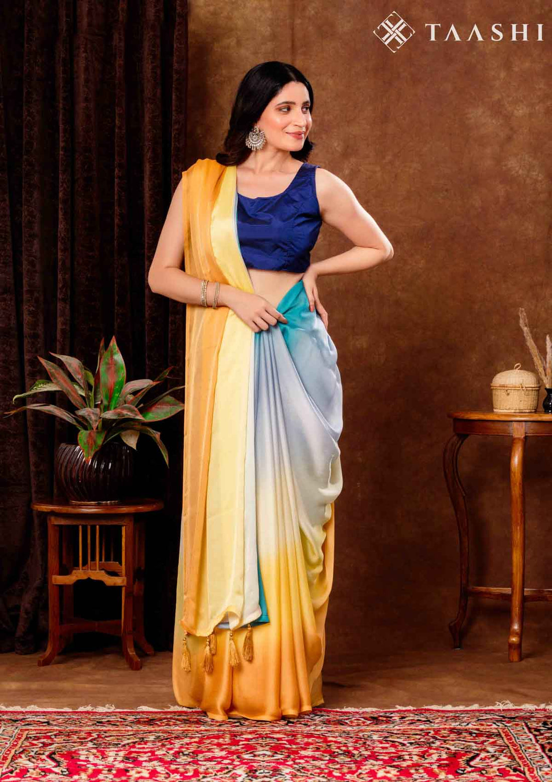 Multicolour Contemporary Woven Crepe Saree