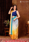 Ombre Blended Colors Crepe Saree - Taashi