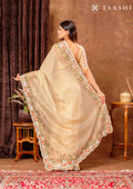 Golden Swan EmbroideRed Curvy Edge BordeRed Tissue Saree - Taashi