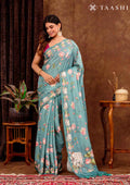 Teal Pichwai Art InspiRed Tussar Saree - Taashi