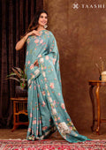 Teal Pichwai Art InspiRed Tussar Saree - Taashi
