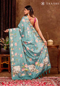 Teal Pichwai Art InspiRed Tussar Saree - Taashi