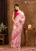 Dusty Pink Pichwai Art InspiRed Tussar Saree - Taashi