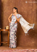 Grey Abstract Tusaar Saree - Taashi