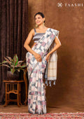 Grey Abstract Tusaar Saree - Taashi