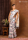 Grey Abstract Tusaar Saree - Taashi