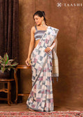 Grey Abstract Tusaar Saree - Taashi