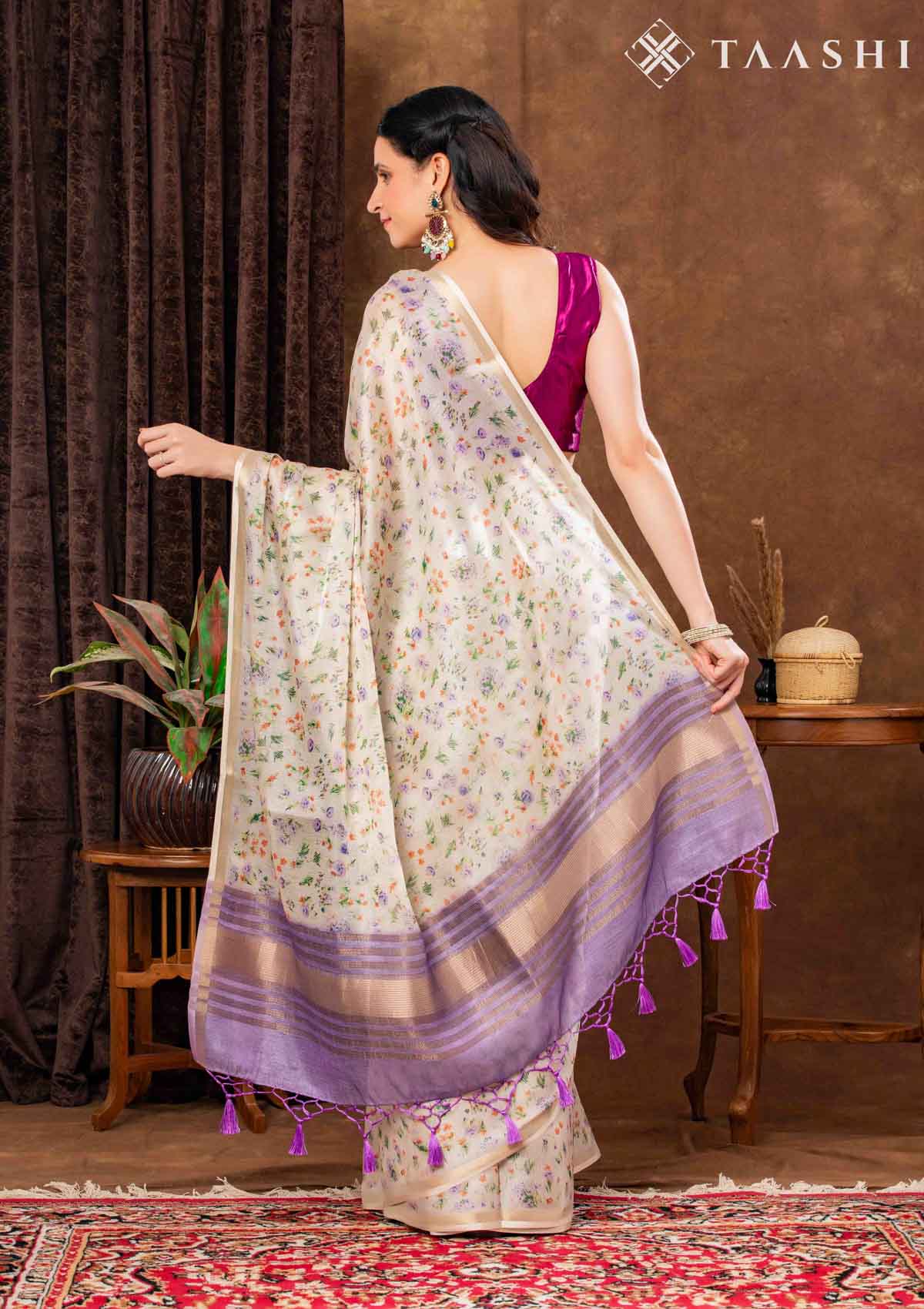 Beige Saree