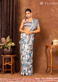 Grey Abstract Tusaar Saree - Taashi