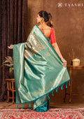 Teal Tissue Brocade Weaving Silk Saree - Taashi