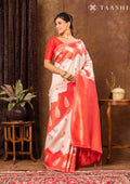 Rose Gold Tissue Brocade Weaving Silk Saree - Taashi