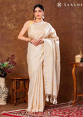 Cream Color Floral EmbroideRed Tussar Saree - Taashi