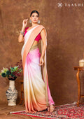 Ombre Blended Colors Crepe Saree - Taashi