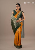 Yellow Zari Woven Georgette Saree - Taashi