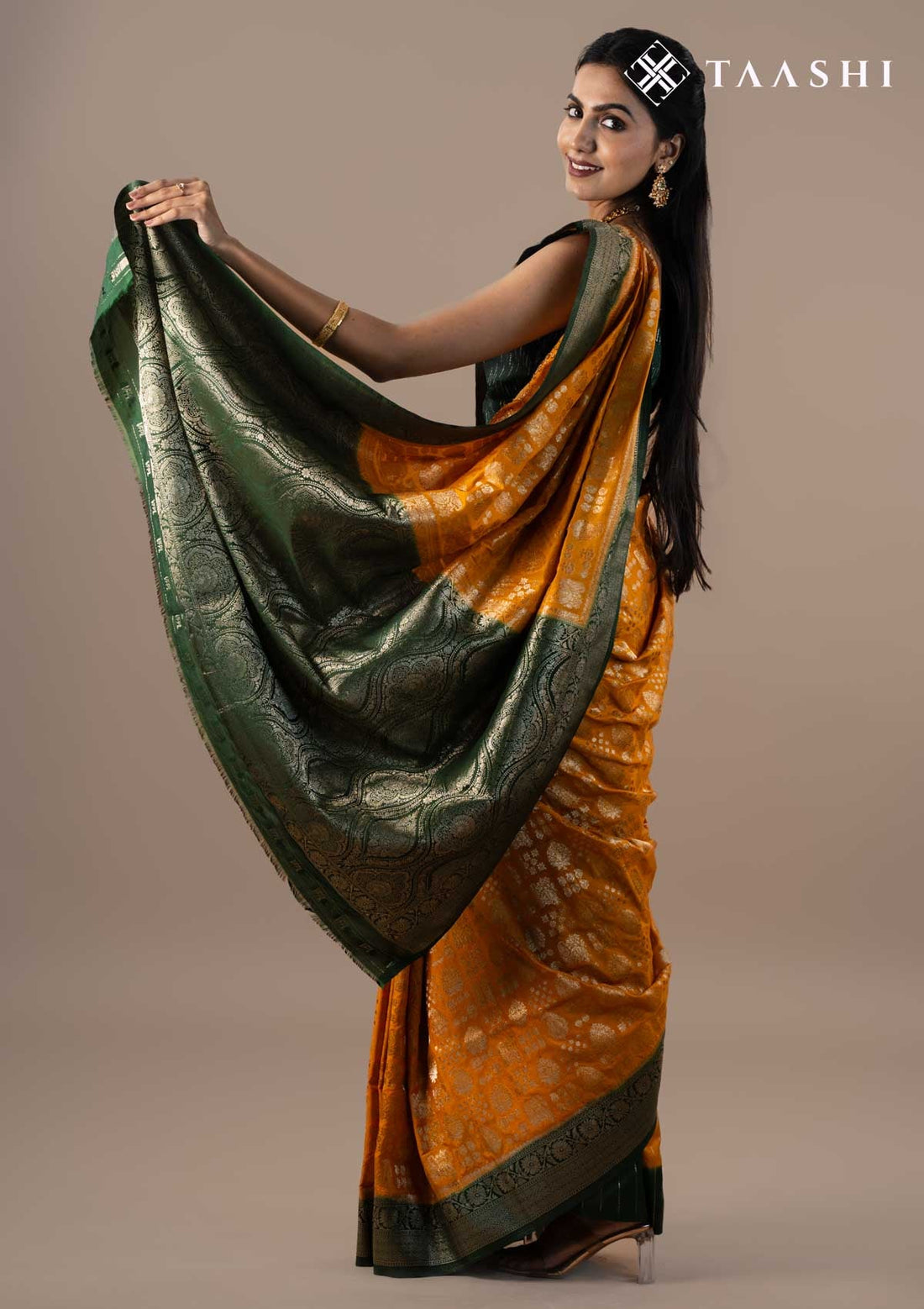 Mustard Yellow Banarasi Georgette Saree