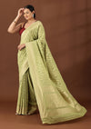 Pastel Green Georgette Contemporary Woven Saree