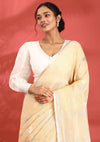 Mustard Yellow Linen Woven Saree