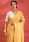 Mustard Yellow Linen Woven Saree