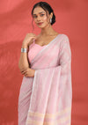 Mauve Linen Woven Saree