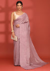 Mauve Linen Woven Saree