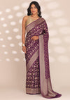 Violet Banarasi Satin Weave Saree