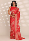 Red Banarasi Satin Weave Saree