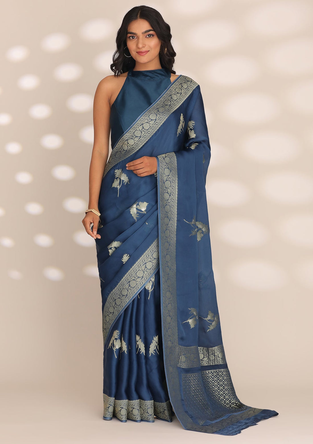Royal Blue Banarasi Satin Weave Saree
