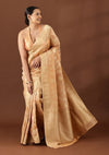 Peach Banarasi Tissue Weave Saree
