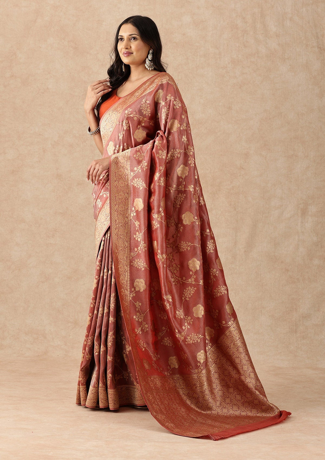 Red Banarasi Tissue Weave Saree