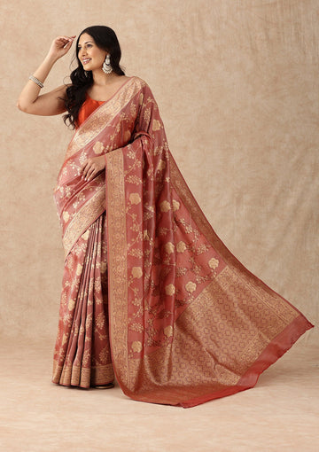 Red Banarasi Tissue Weave Saree