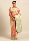 Blush Pink Silk Korvai Tissue Kanjivaram Weave Saree