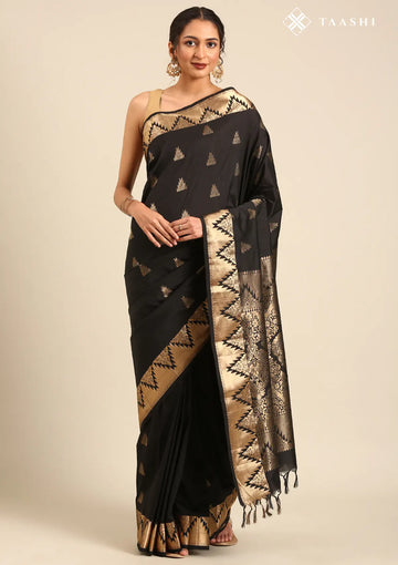 Black Silk Kanjivaram Saree